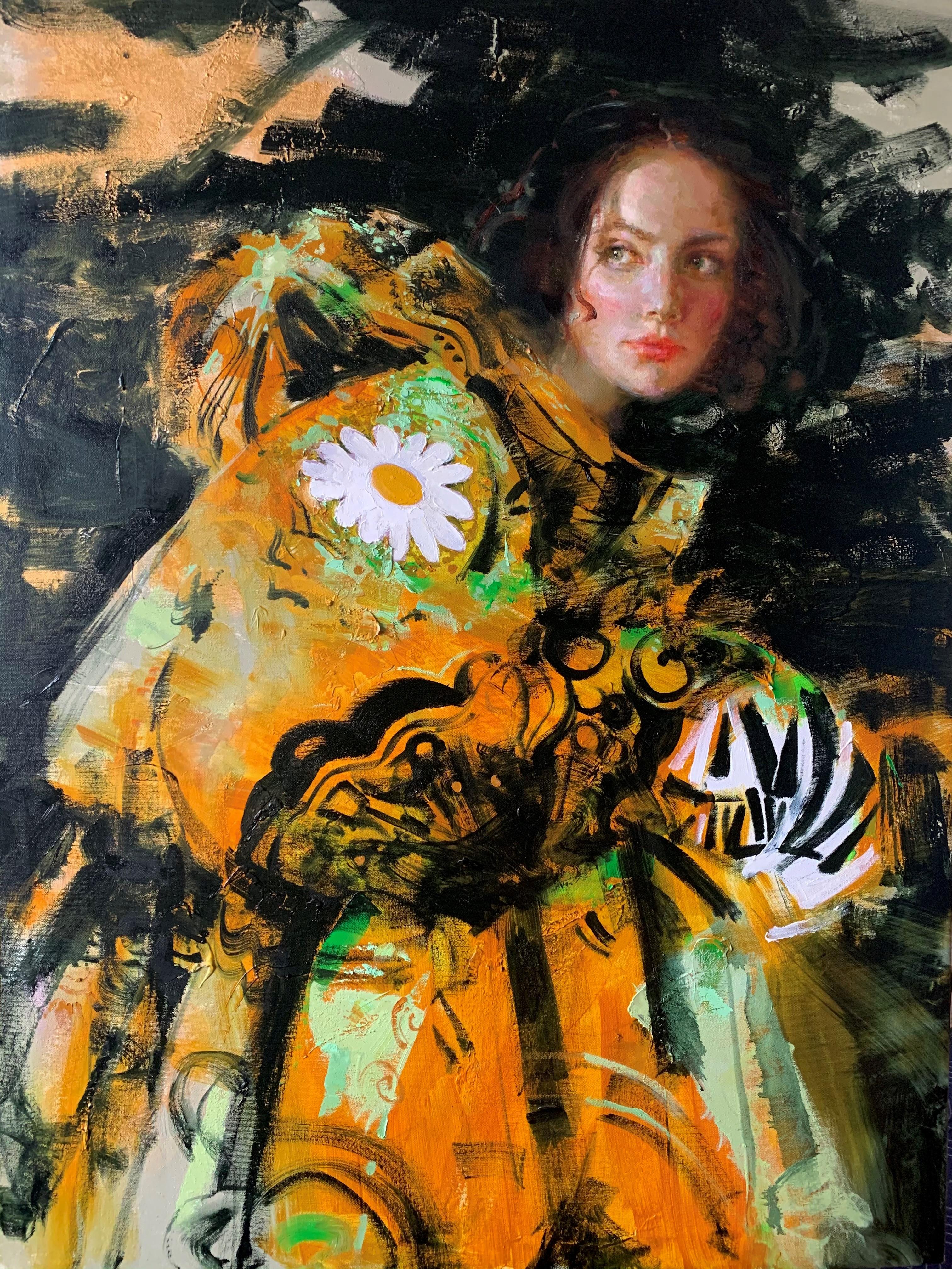 Irene Sheri Portrait Painting - "Chamomile, " Oil painting