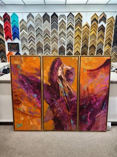 "Entangle" Triptych by Irene Sheri, 48x58 in., Oil/Canvas, Figurative