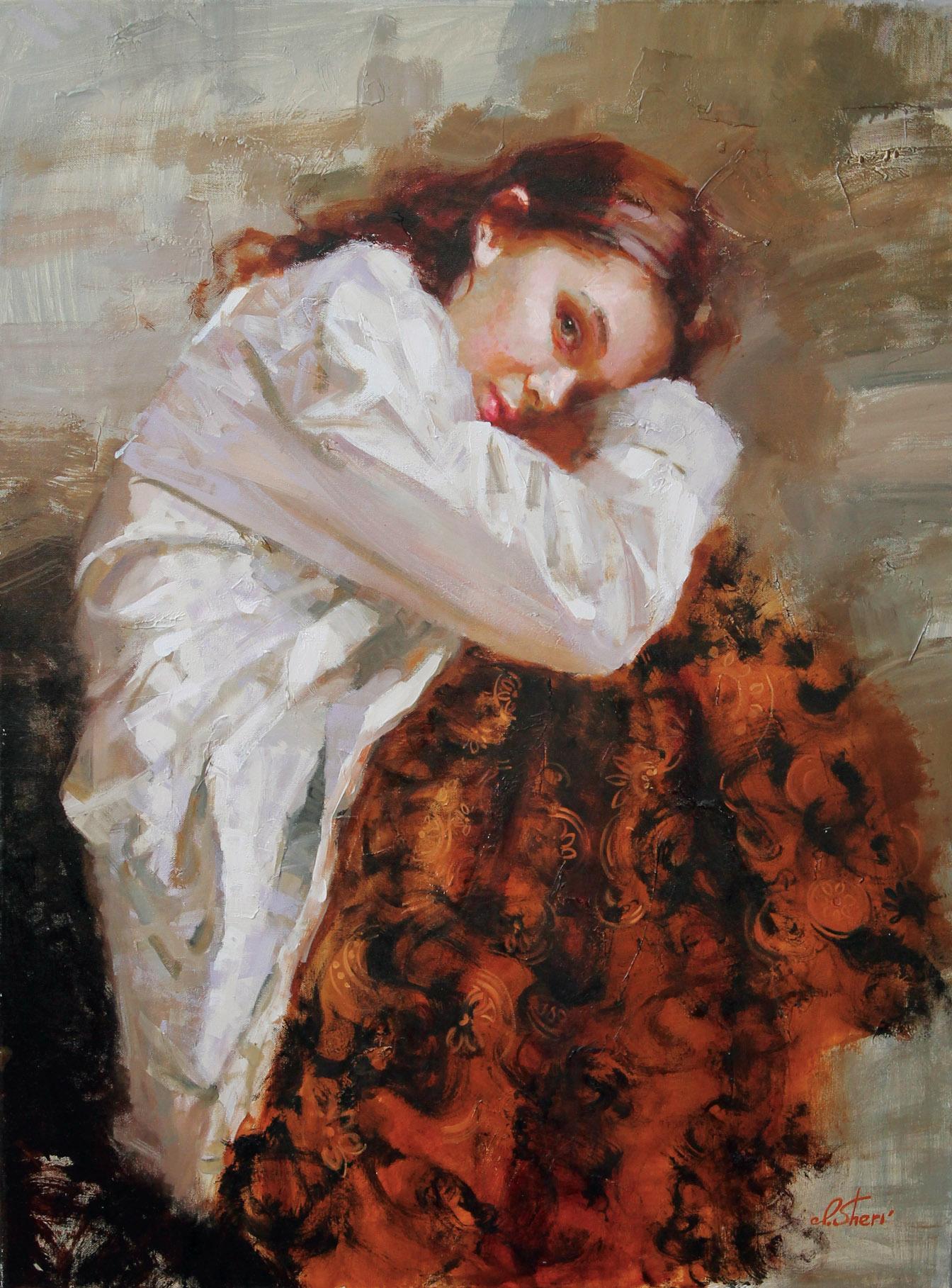 Irene Sheri Portrait Painting - Solitude