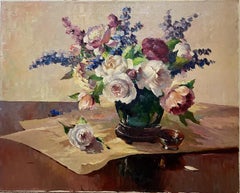 A Summer Bouquet in a Green Vase