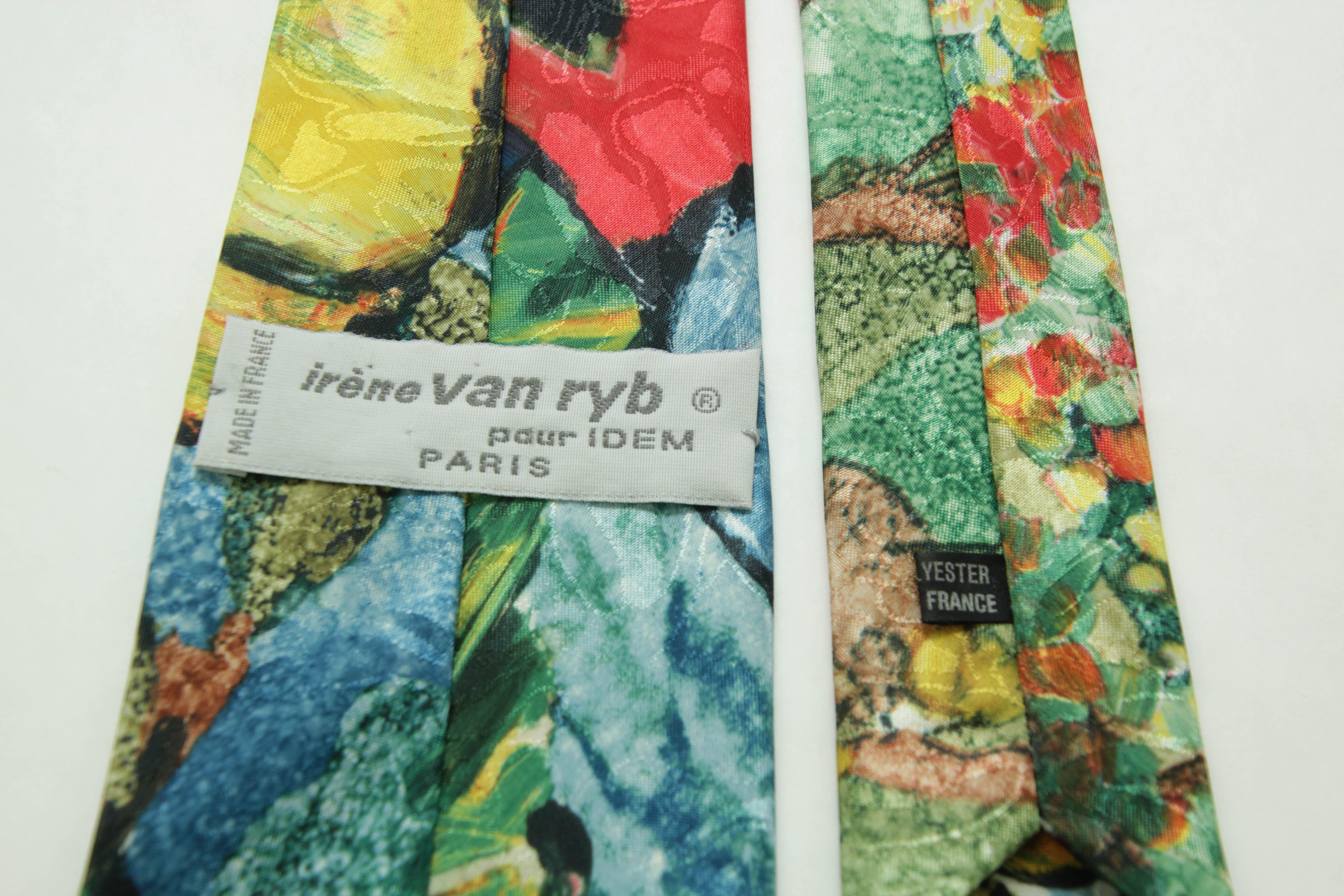 Cravatta in seta colorata Irene Van Ryb Paris in vendita 2