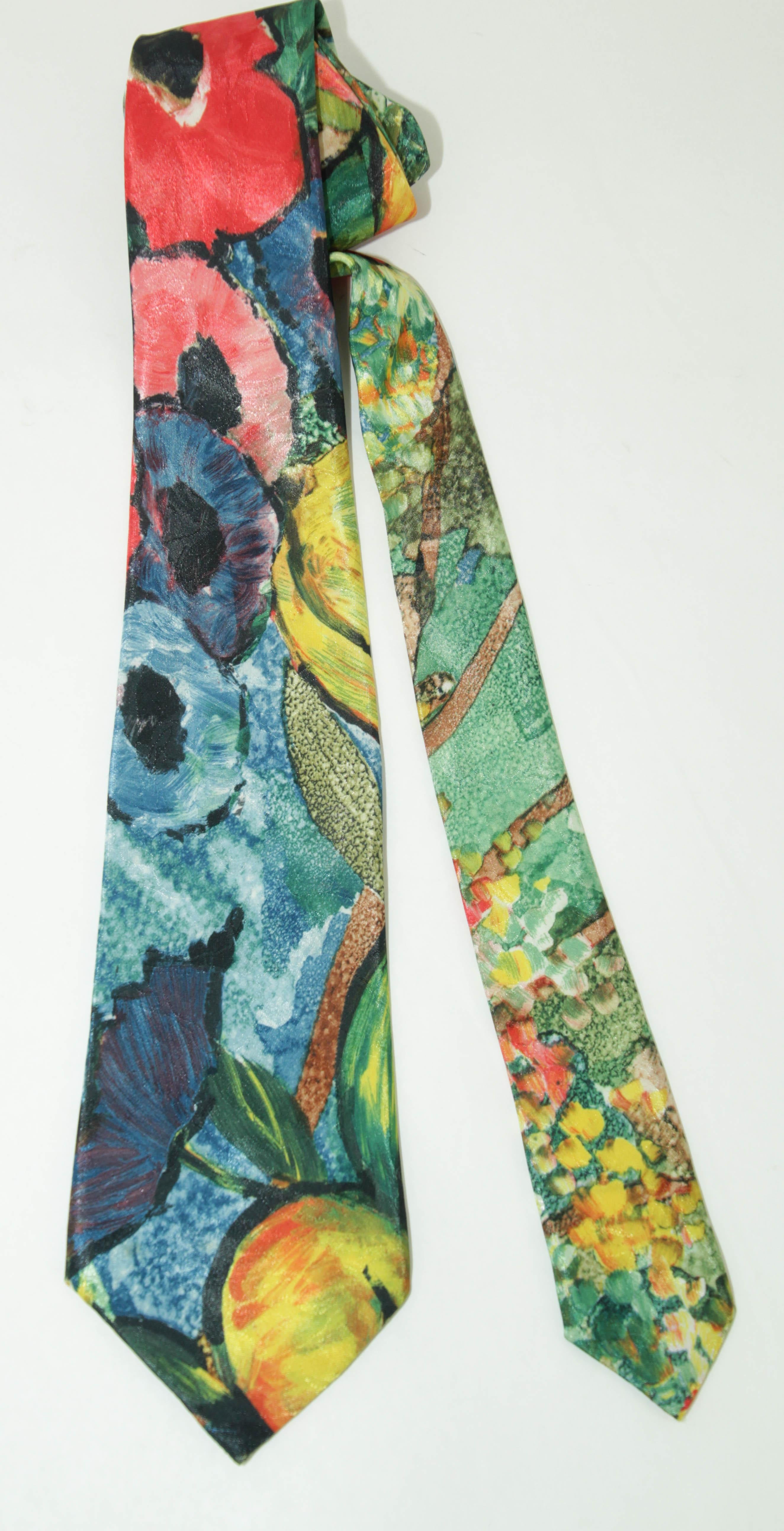 Cravatta in seta colorata Irene Van Ryb Paris in vendita 4
