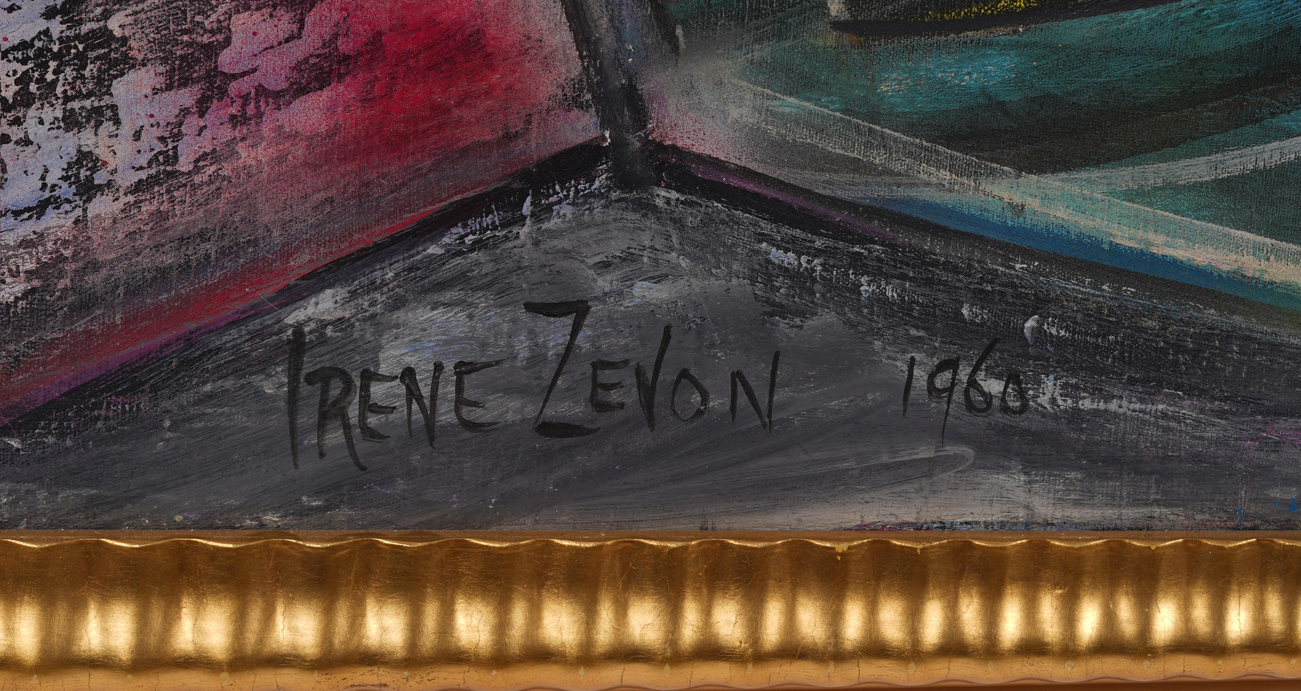 Ancienne peinture à l'huile abstraite expressionniste abstraite américaine féminine moderniste encadrée en vente 1