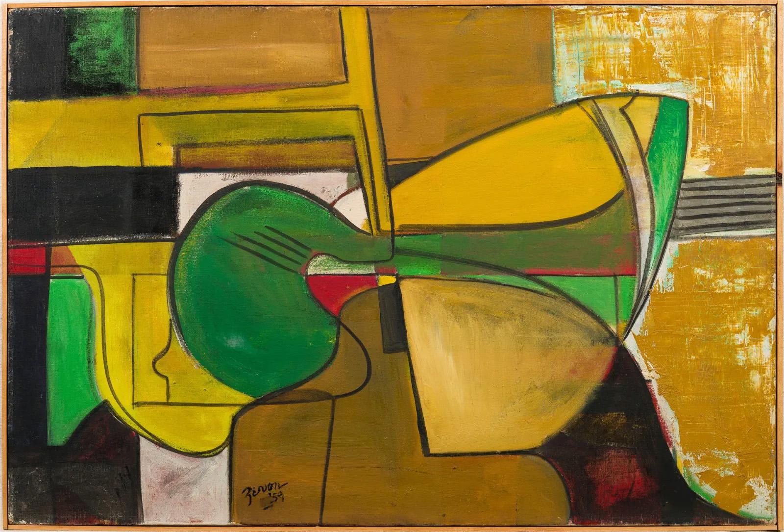 Originale Espressionista astratto 1959 Artista femminile di New York Irene Zevon Musical