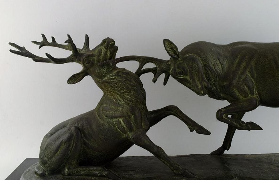Irénée Rochard, France, Colossal Sculpture, Fighting Deer In Excellent Condition For Sale In Copenhagen, DK