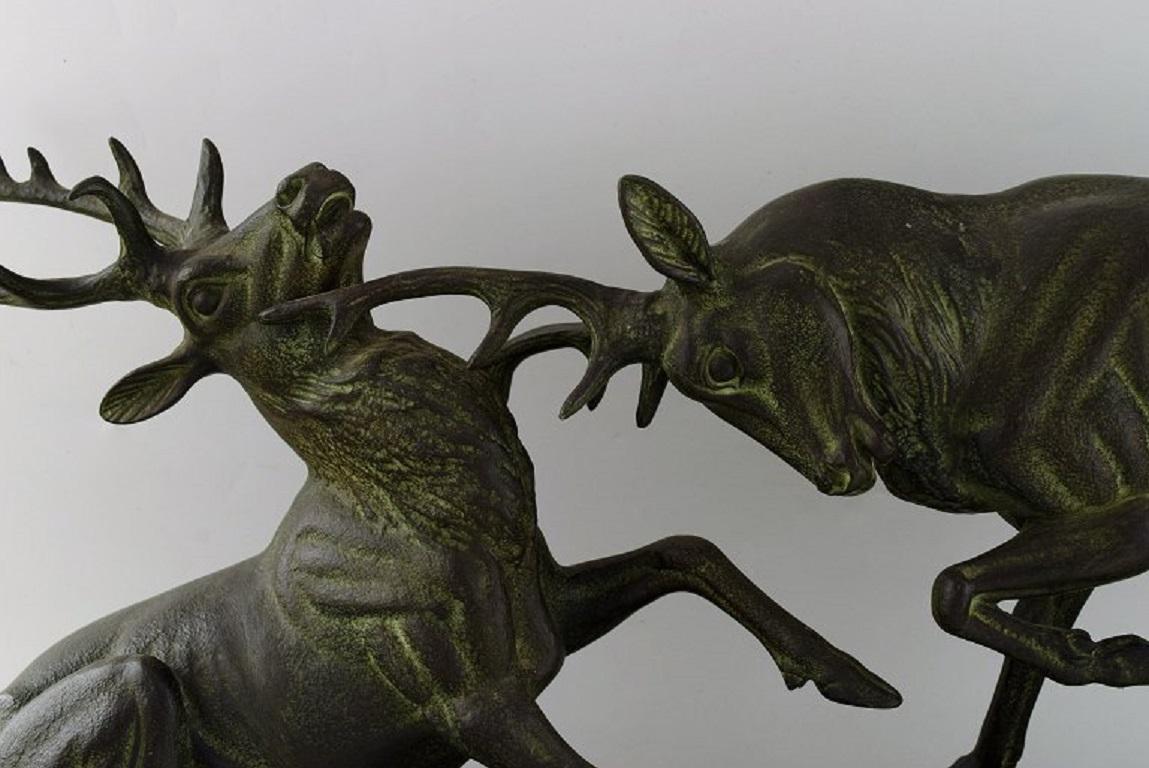 Irénée Rochard, France, Colossal Sculpture, Fighting Deer For Sale 1