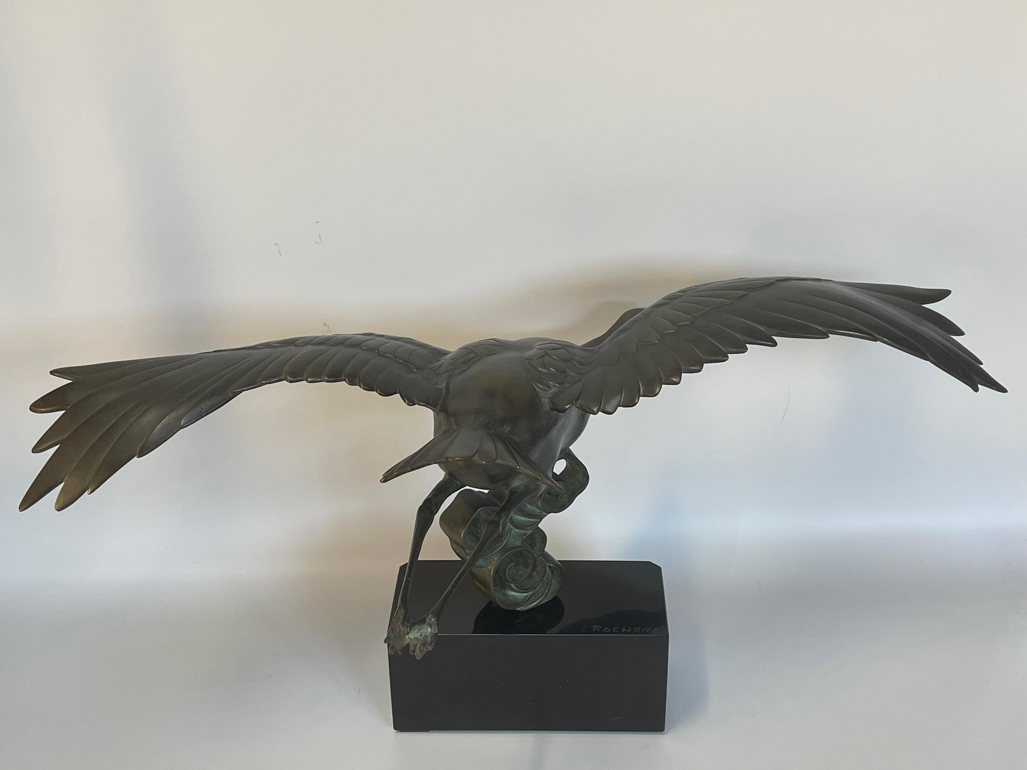 Irénée Rochard Bronze Art Deco Stork For Sale 2