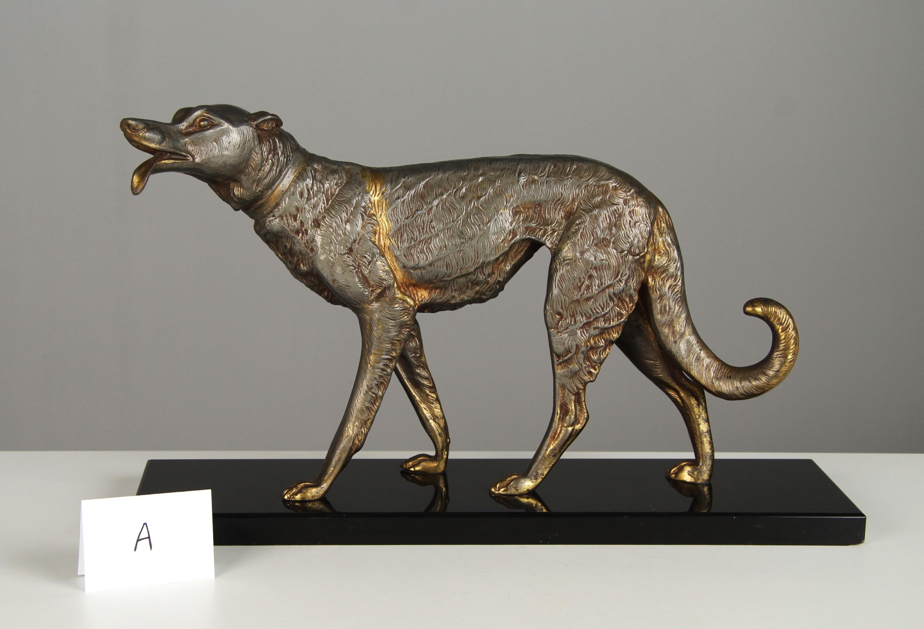 Irénée Rochard Greyhound Sculpture, Silver-Plated, Art Deco, France For Sale 3