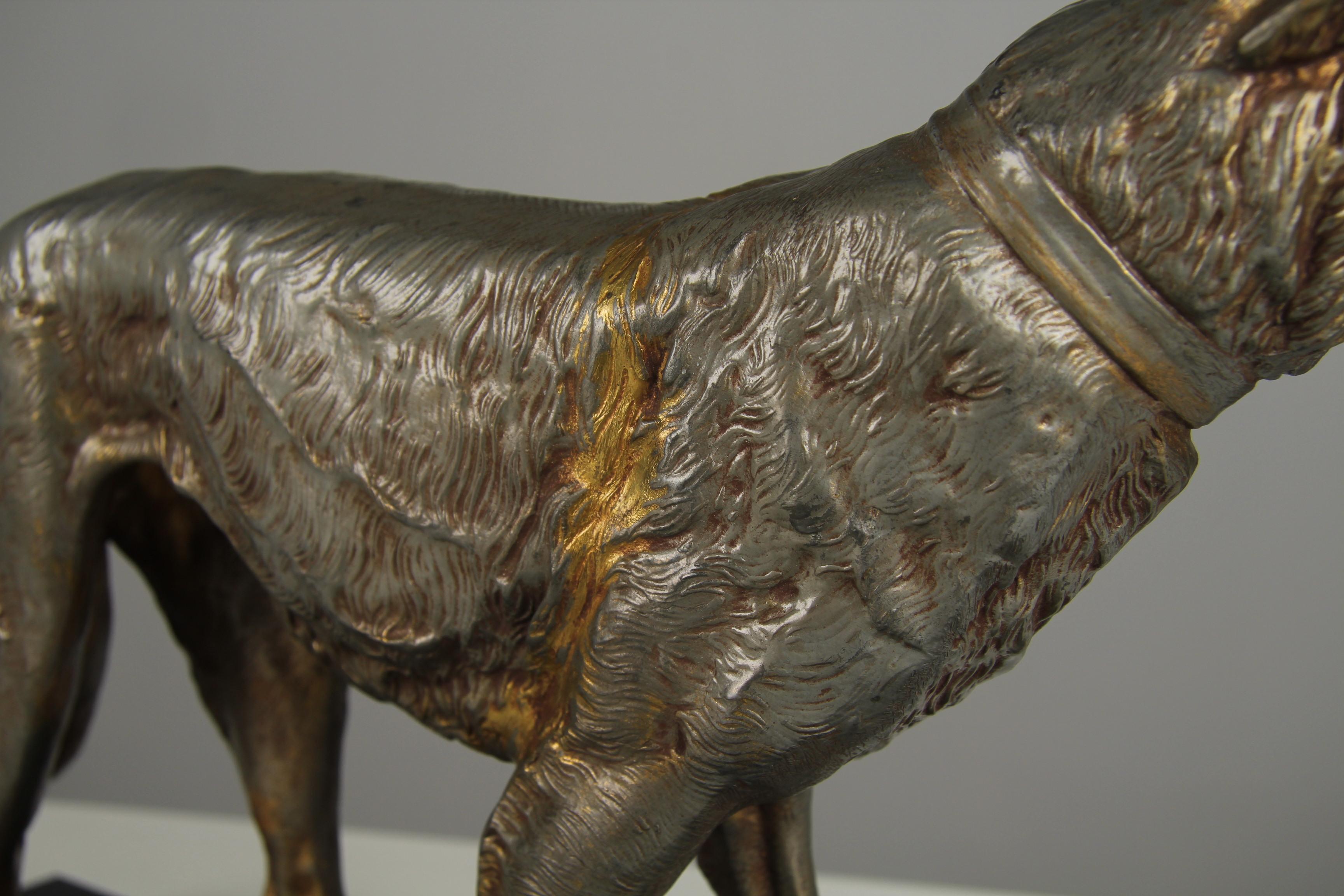 Irénée Rochard Greyhound Sculpture, Silver-Plated, Art Deco, France In Good Condition For Sale In Greven, DE