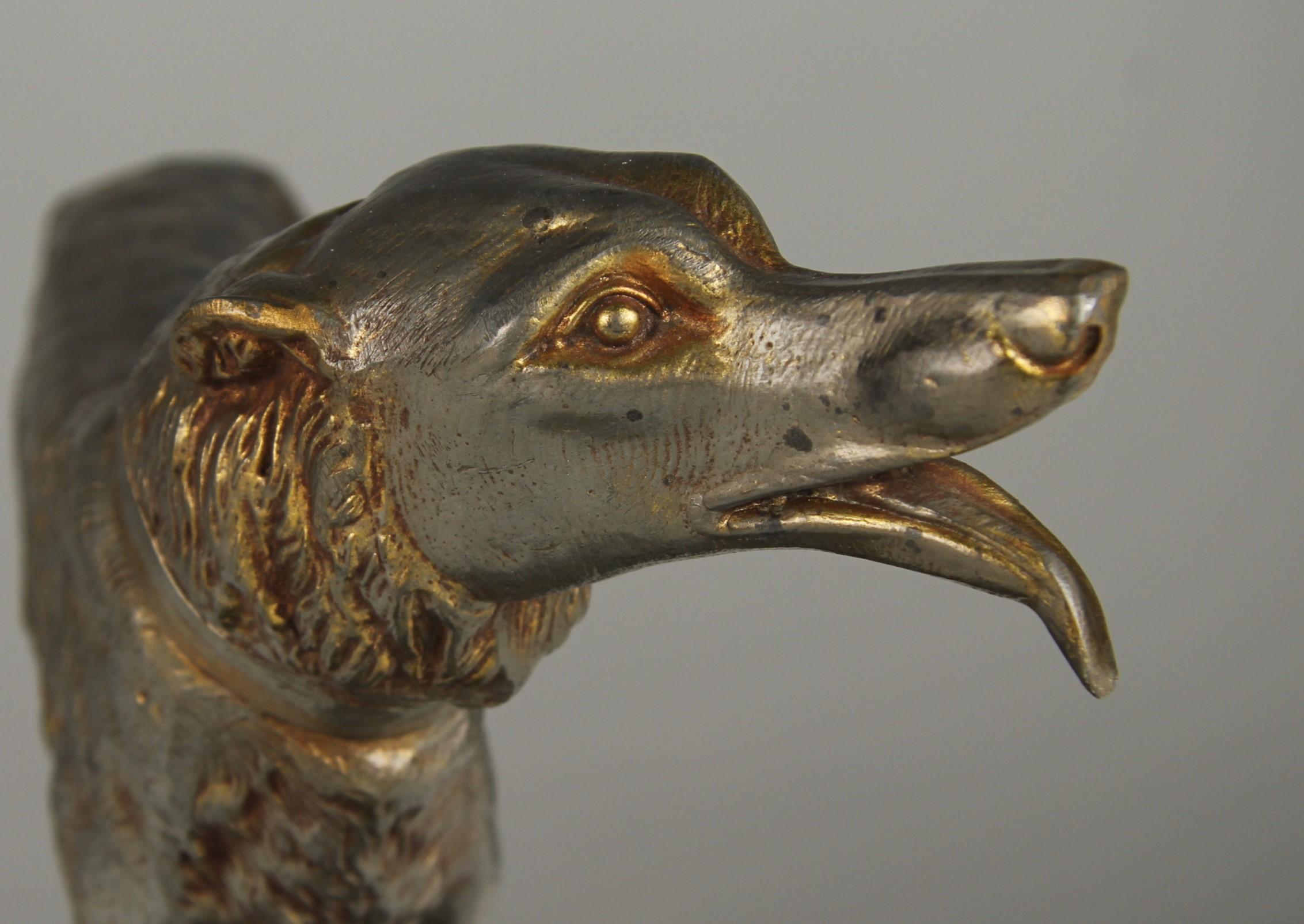 Zinc Irénée Rochard Greyhound Sculpture, Silver-Plated, Art Deco, France For Sale