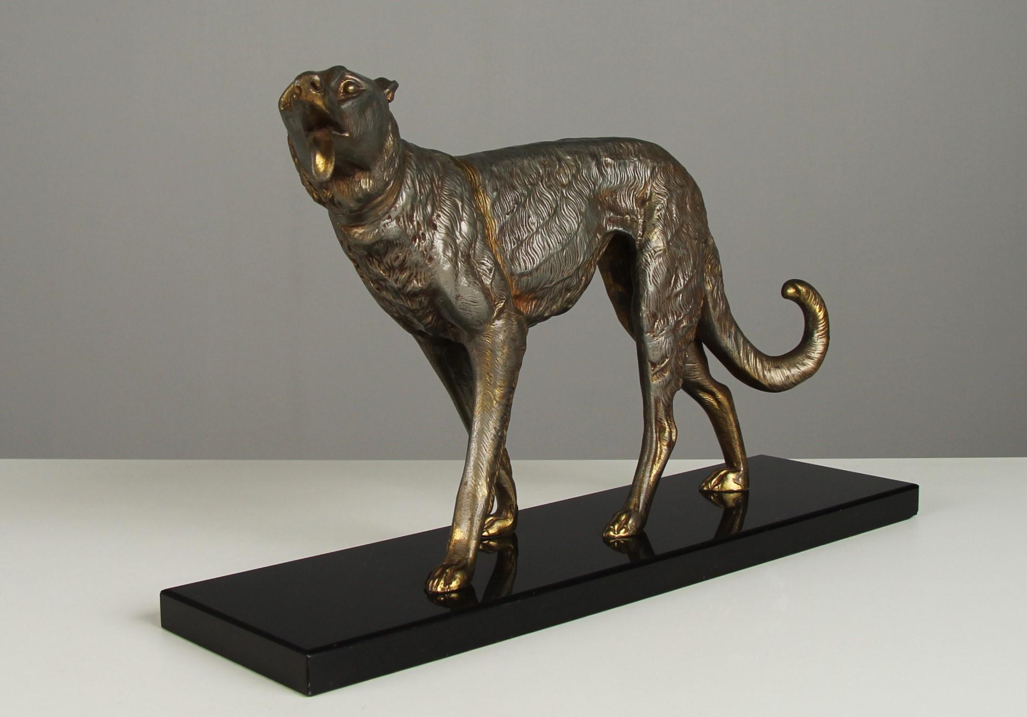 Irénée Rochard Greyhound Sculpture, Silver-Plated, Art Deco, France For Sale 1
