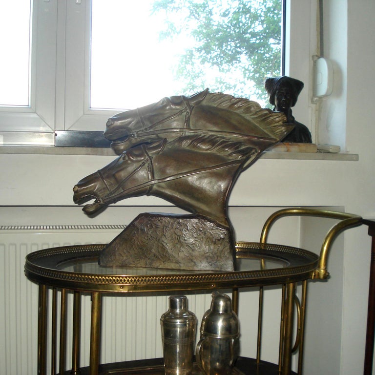 Ireneè Rochard Horse Heads in Motion, Sculpture, Reveyrolis, France For
