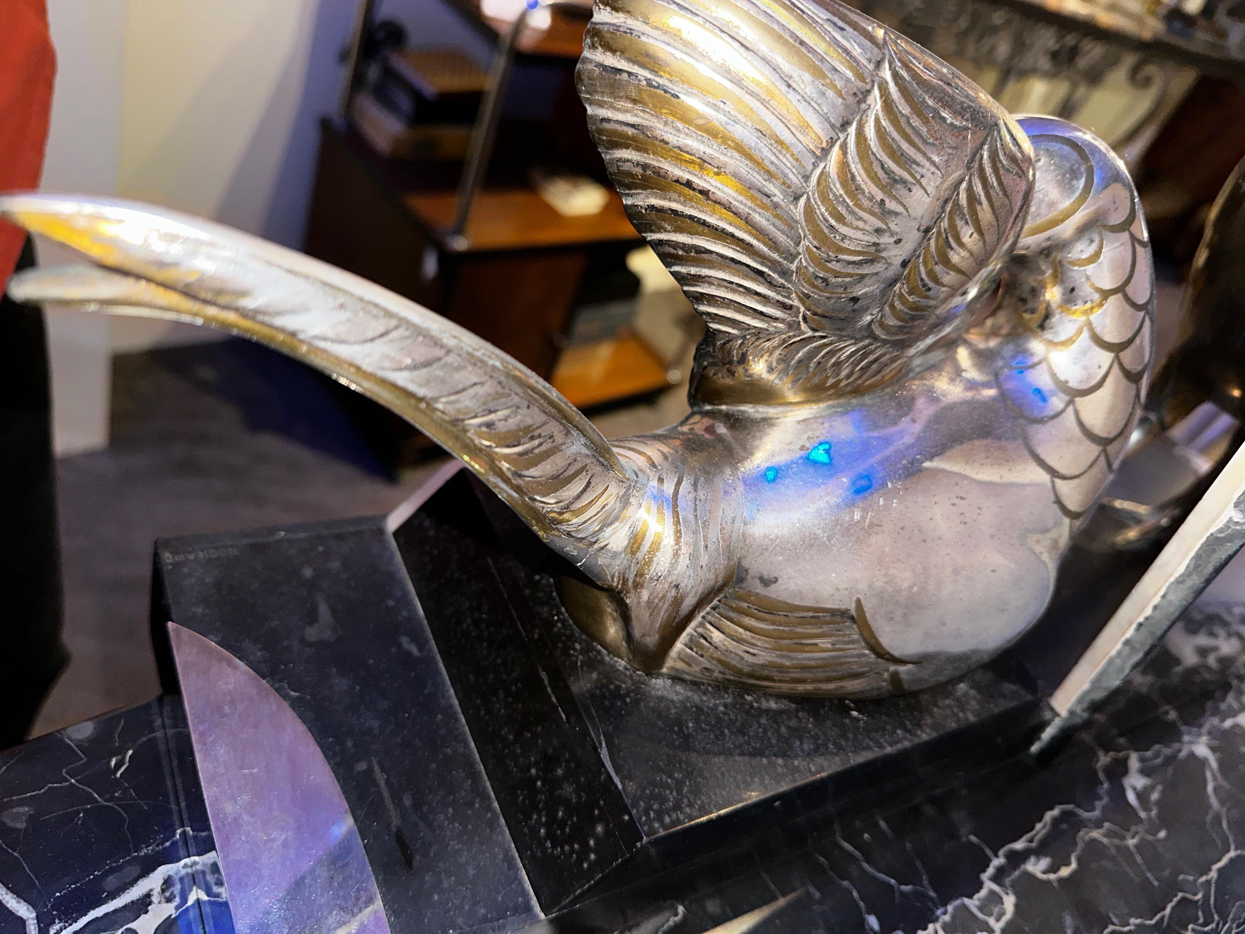 Statue d'oiseaux faisan Art Déco par Rochard Unique en vente 5