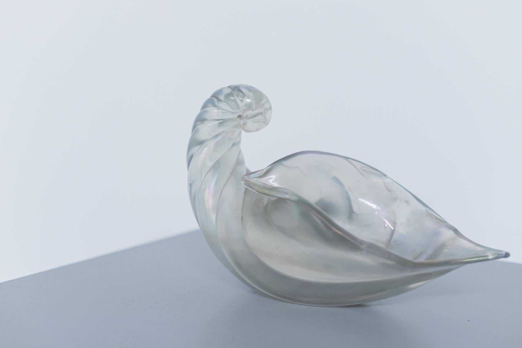Iridated Murano Glass Cornucopia by Ercole Barovier, 1930s In Good Condition In Milano, IT