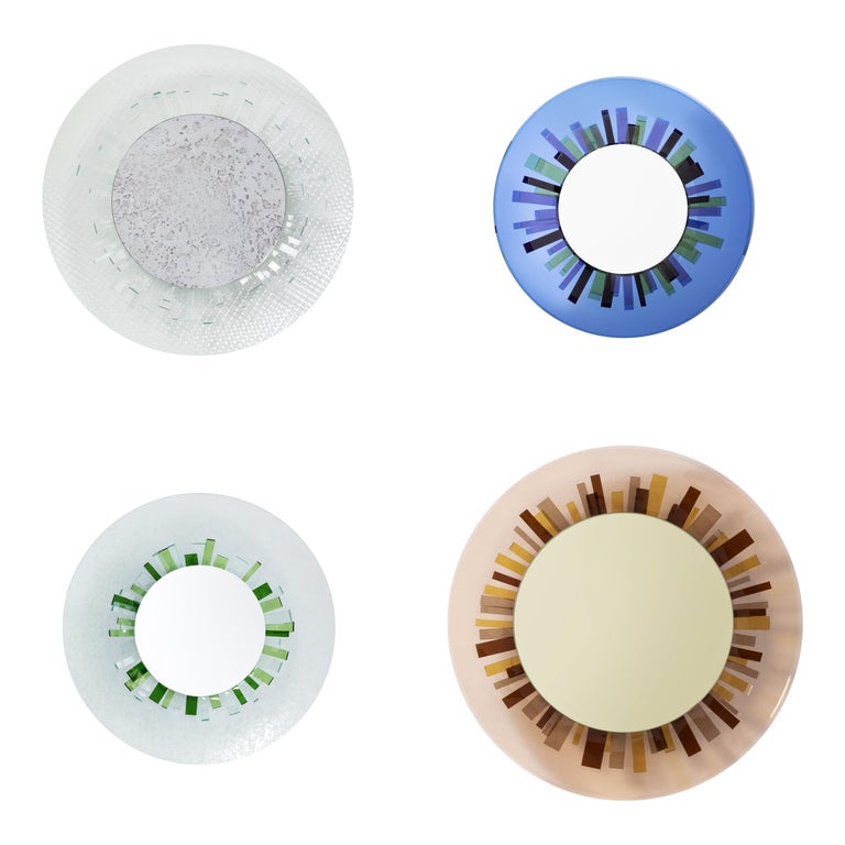 Iride Mirror, Recycled Glass, Backlit Mirrors, Glass Petals For Sale at