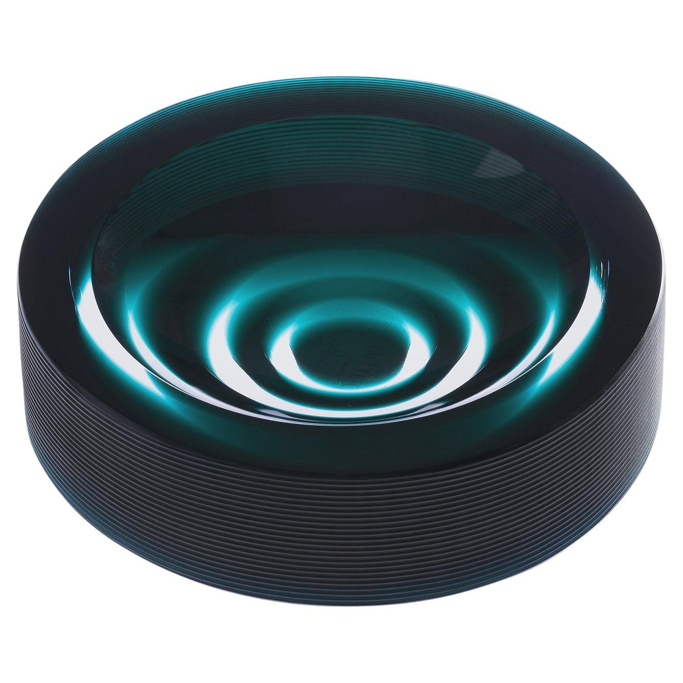 Iride Stripe Ashtray Emerald Green by Federico Peri  For Sale