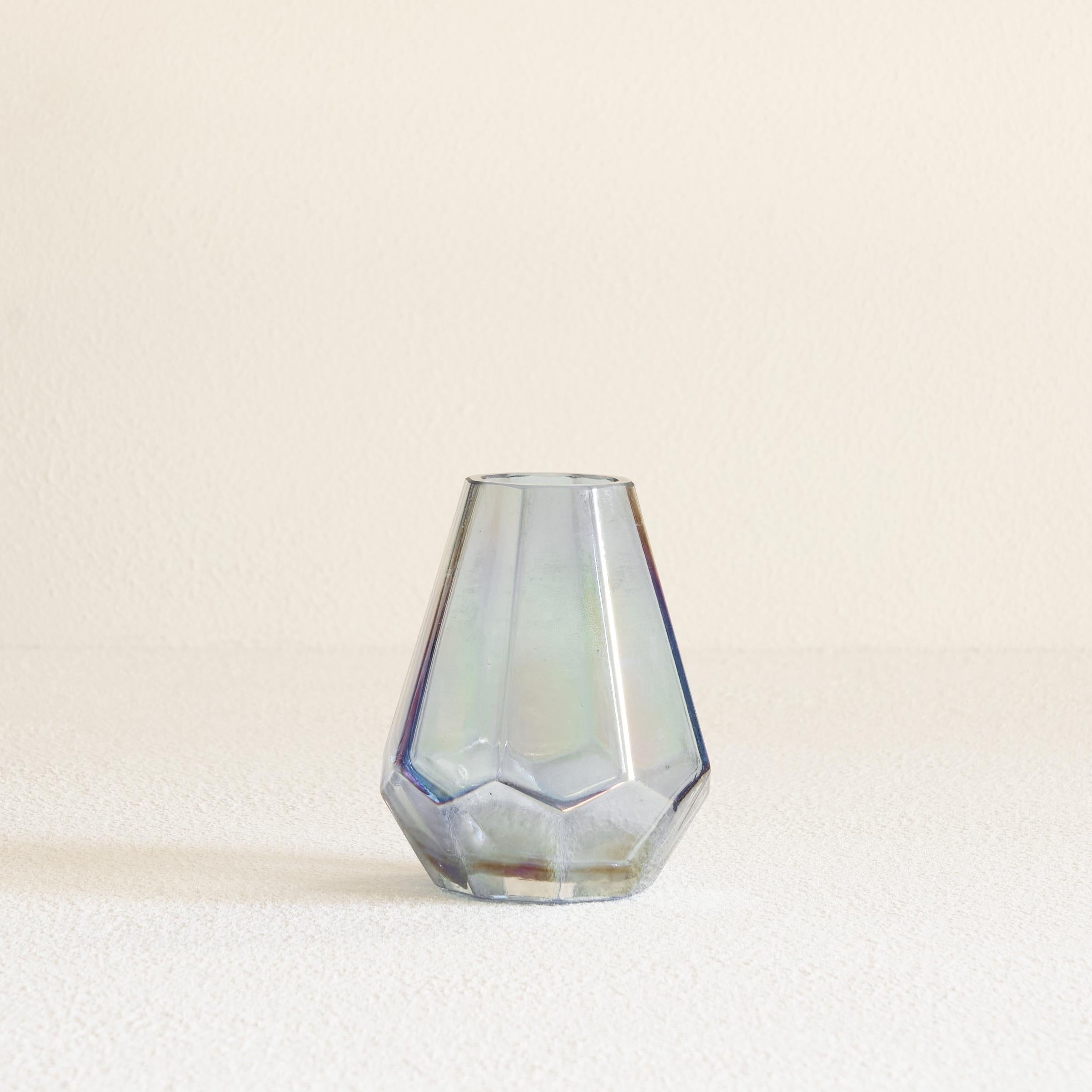 Art Glass Iridescent Art Deco Glass Vase, 1930s For Sale