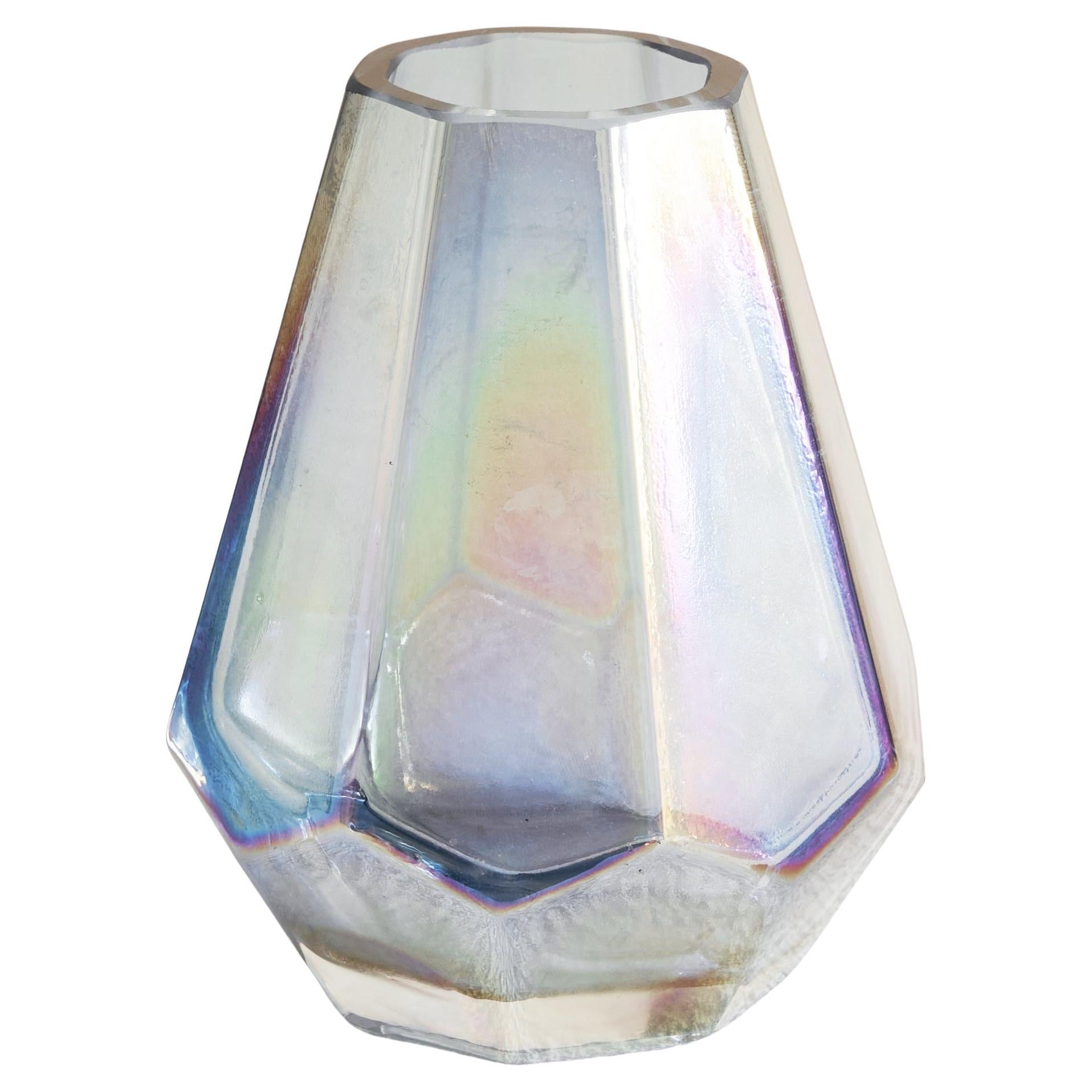 Iridescent Art Deco Glass Vase, 1930s
