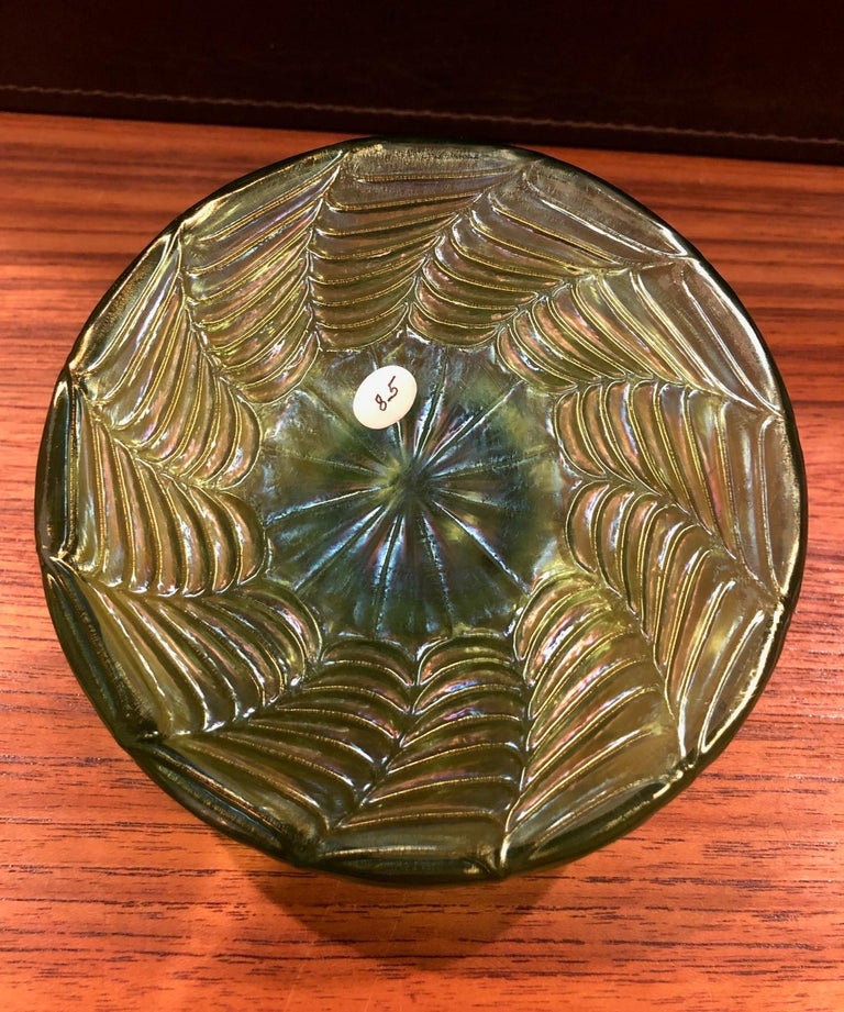 Iridescent Art Nouveau Art Glass Inkwell by Loetz For Sale at 1stdibs