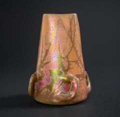 Vase en ronce irisée Art Nouveau par Lucien Lévy-Dhurmer pour Clement Massier