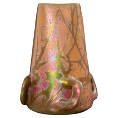 Vase en ronce irisée Art Nouveau par Lucien Lévy-Dhurmer pour Clement Massier