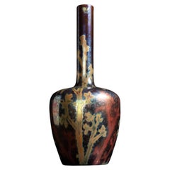 Vase en corail irisé Art Nouveau par Lucien Lévy-Dhurmer pour Clement Massier