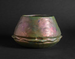 Iridescent Art Nouveau Floral Vase by Clement Massier