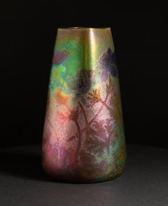 Iridescent Art Nouveau Flower Vase by Lucien Levy-Dhurmer for Clement Massier