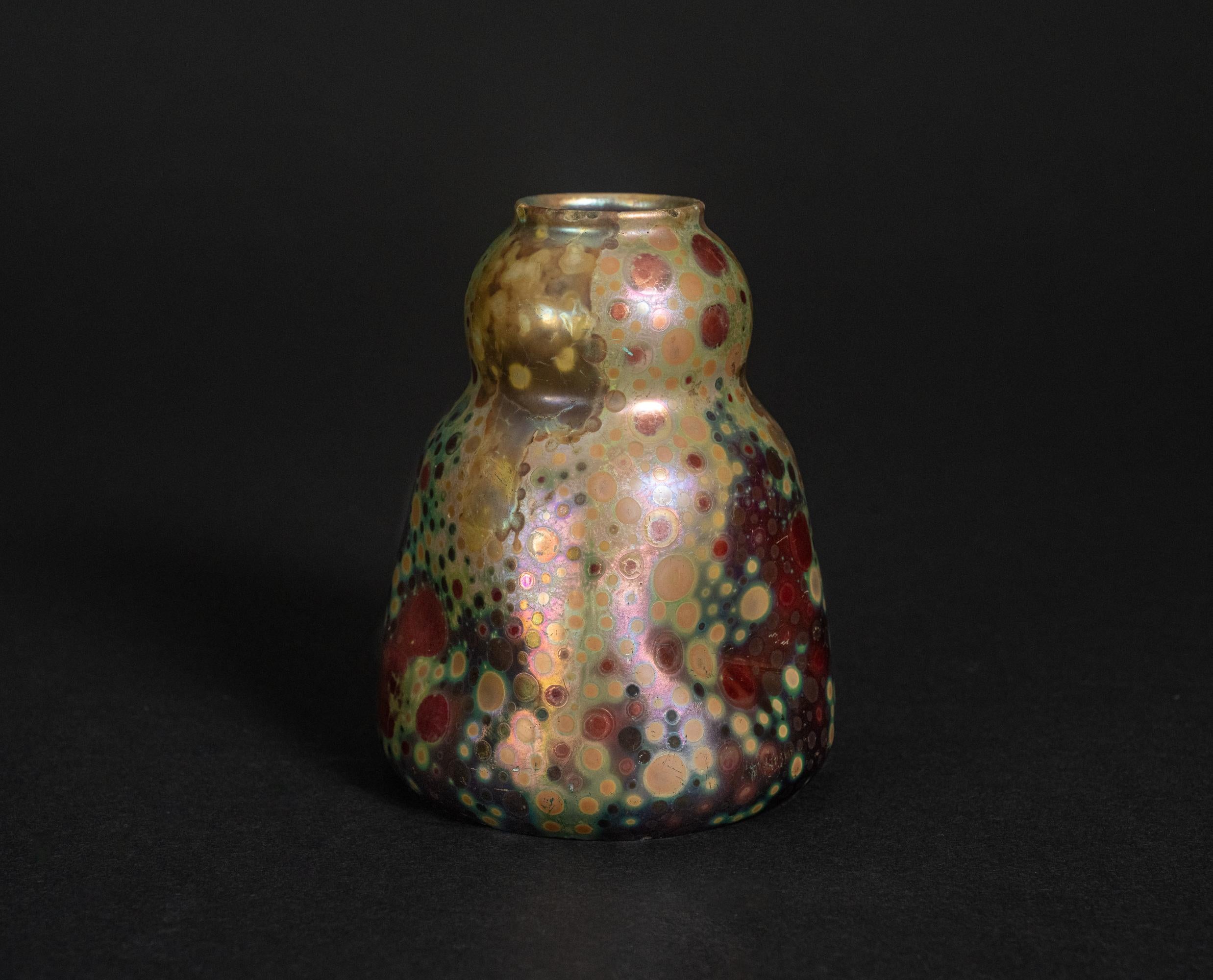 Schillernde Jugendstil-Galaxie-Vase von Lucien Lévy-Dhurmer für Clement Massier (Art nouveau) im Angebot