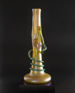 Iridescent Art Nouveau Glass Snake Vase by Johann Loetz Witwe