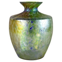 Antique Iridescent Art Nouveau Glass Vase Attributed To Fritz Heckert, Bohemia ca. 1905