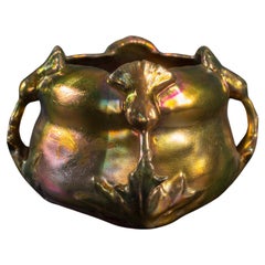 Vase Art Nouveau or irisé de Delphin Massier pour Clement Massier