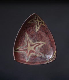 Iridescent Art Nouveau Royal Starfish Charger by Lucien Lévy-Dhurmer for Massier