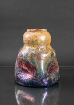 Schillernde Muschelvase im Jugendstil von Lucien Levy-Dhurmer für Clement Massier