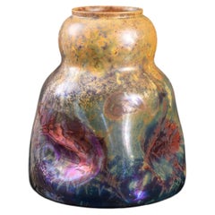 Schillernde Muschelvase im Jugendstil von Lucien Levy-Dhurmer für Clement Massier