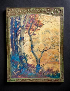 Tile mural Art Nouveau irisé Birch Forest d'Alexandre Marius pour BACS