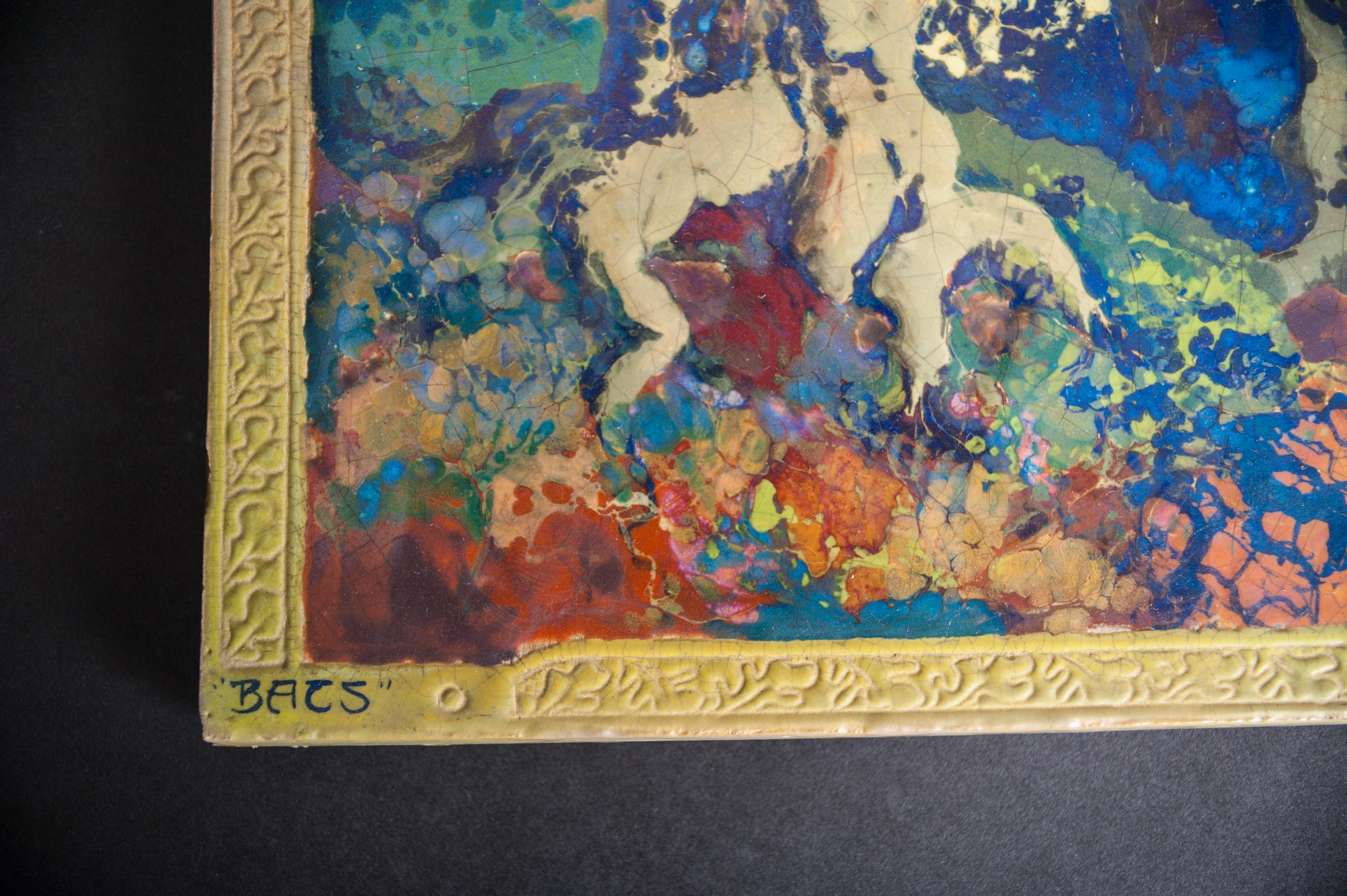 Piastrella da parete iridescente in stile Art Nouveau 