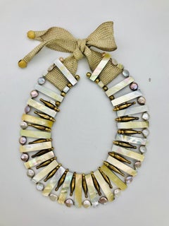SYLVIA GOTTWALD , White nacre, Antique Gold plated Silver beads and Coin Pearls