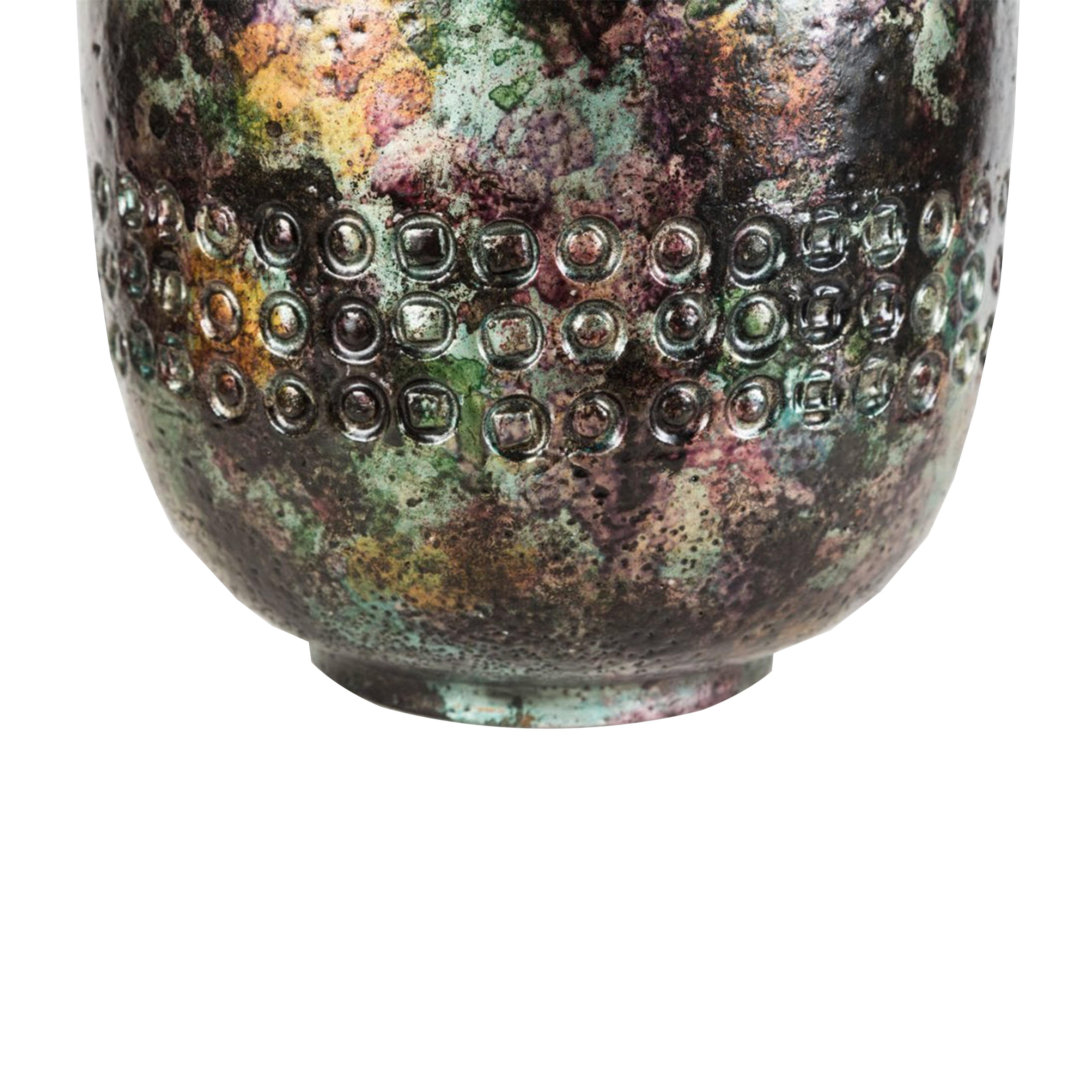 Mid-Century Modern Iridescent Bitossi Table Lamp for Raymor, Italy, circa 1950s For Sale