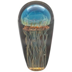 Sculpture de méduse en verre Iridescent Luna