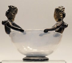 Iridescent Bowl with figurine in Figurehead Position, Ercole Barovier, 1930