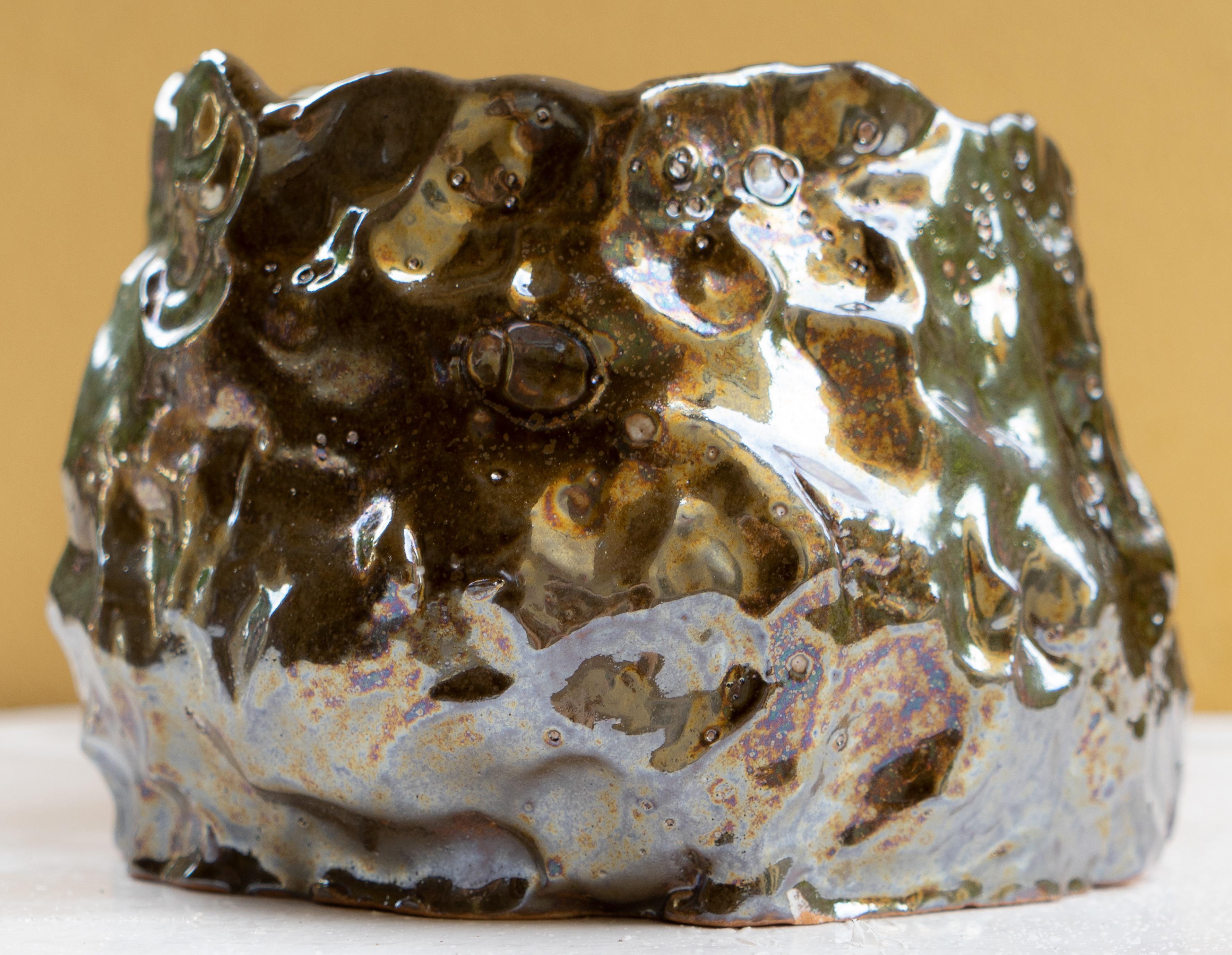 Moderno Vaso in bronzo cangiante di Daniele Giannetti in vendita