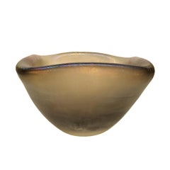 Iridescent Brown Smoke Murano Glass Bowl