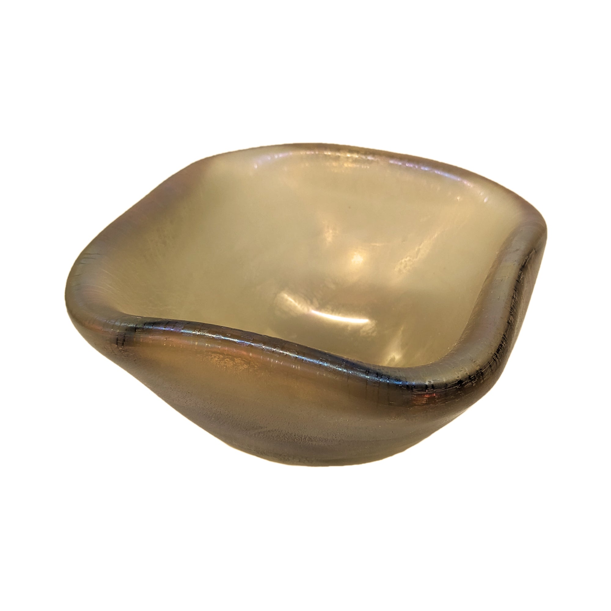 Iridescent Brown Smoke Murano Glass Bowl