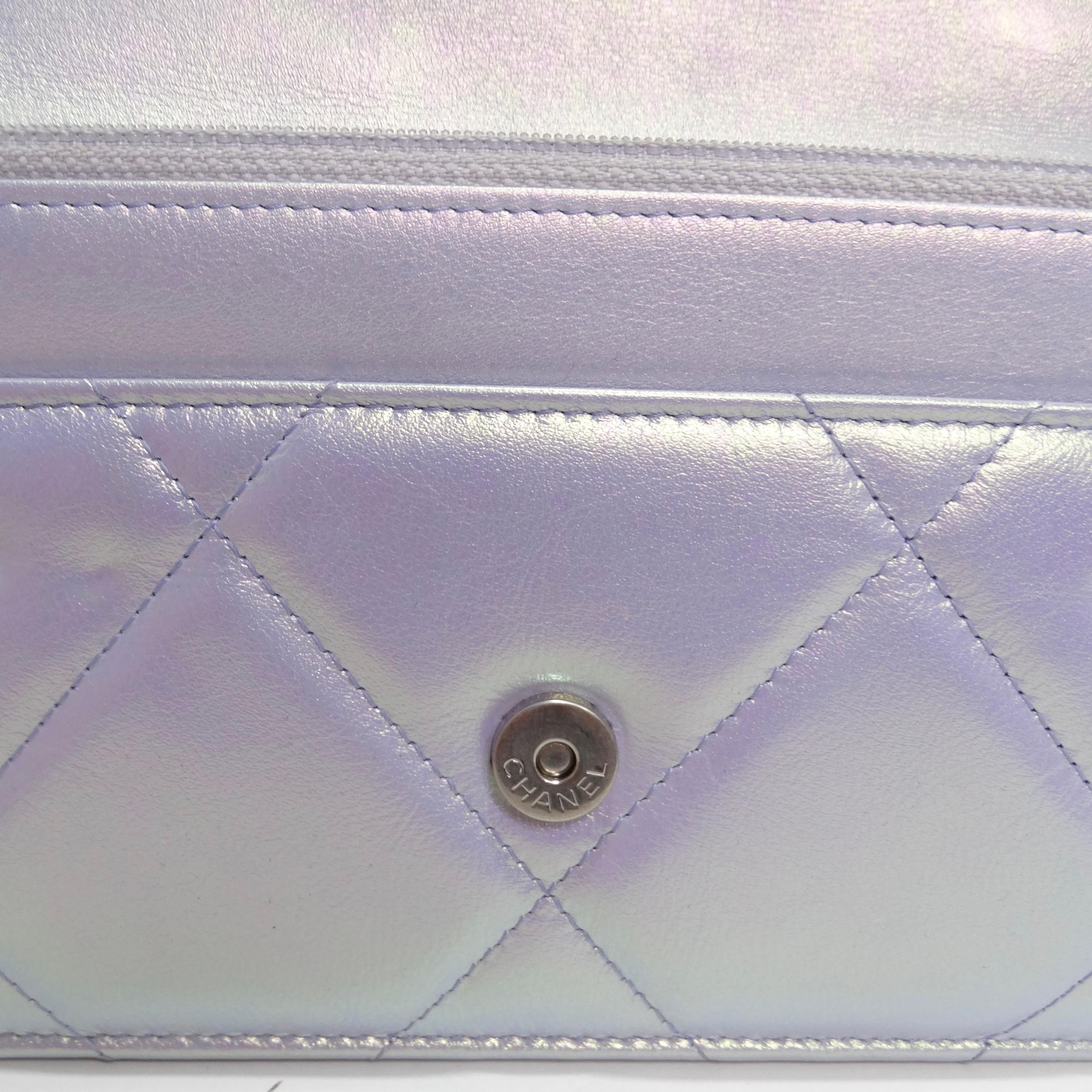 Iridescent Calfskin Quilted Medium Chanel 19 Flap Bag For Sale 8