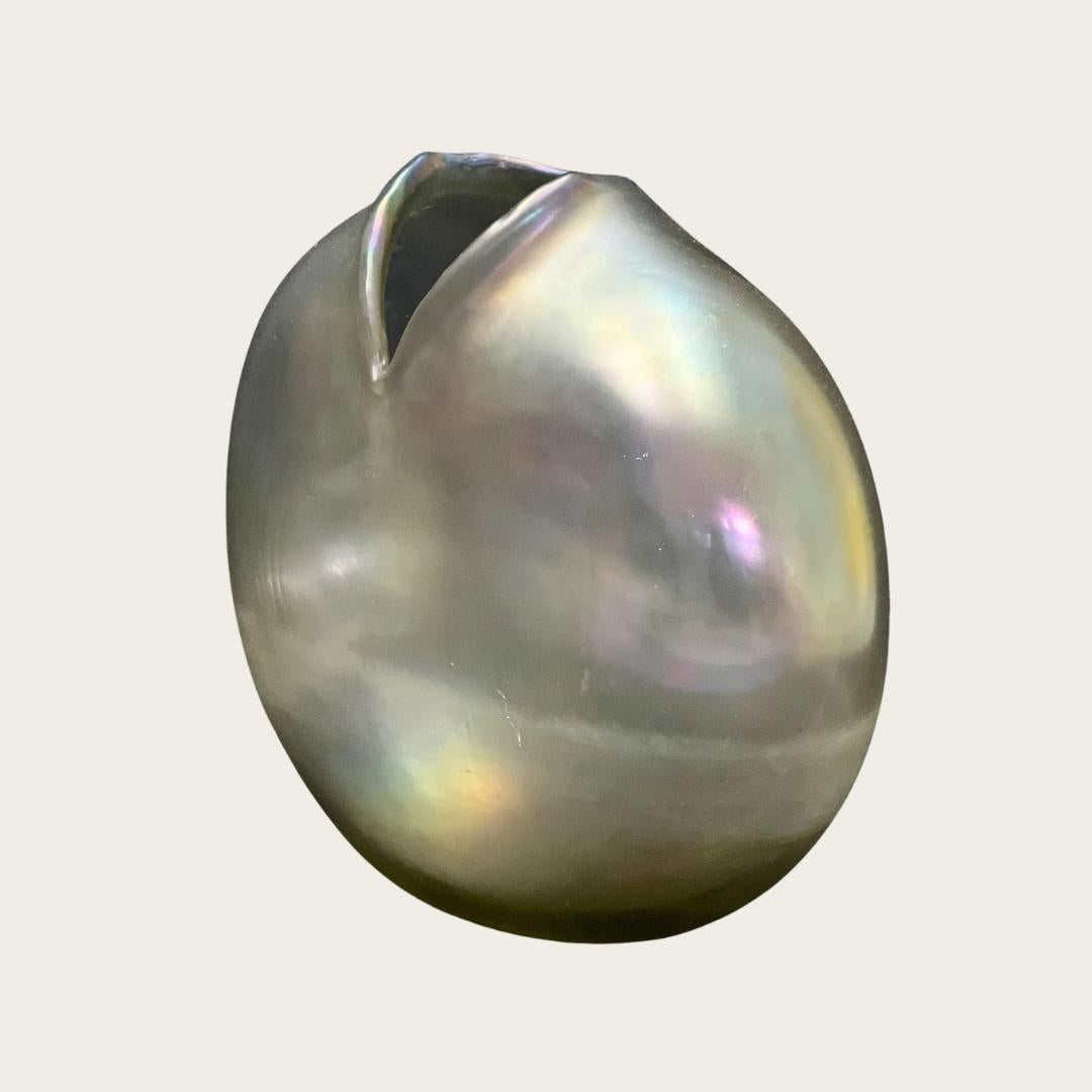 Calco Vaso in vetro fuso iridescente 