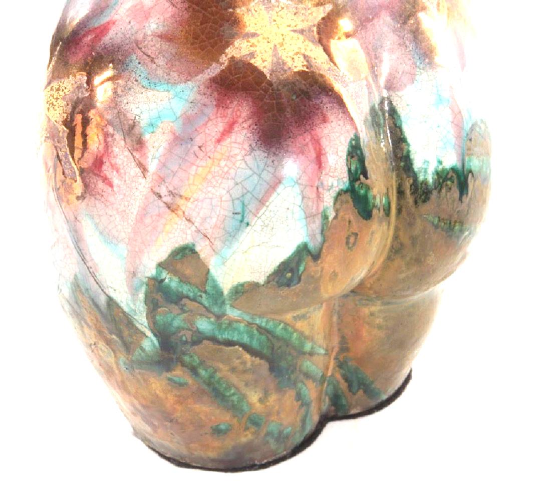 Mid-Century Modern Iridescent Ceramic Torso Bust Vase