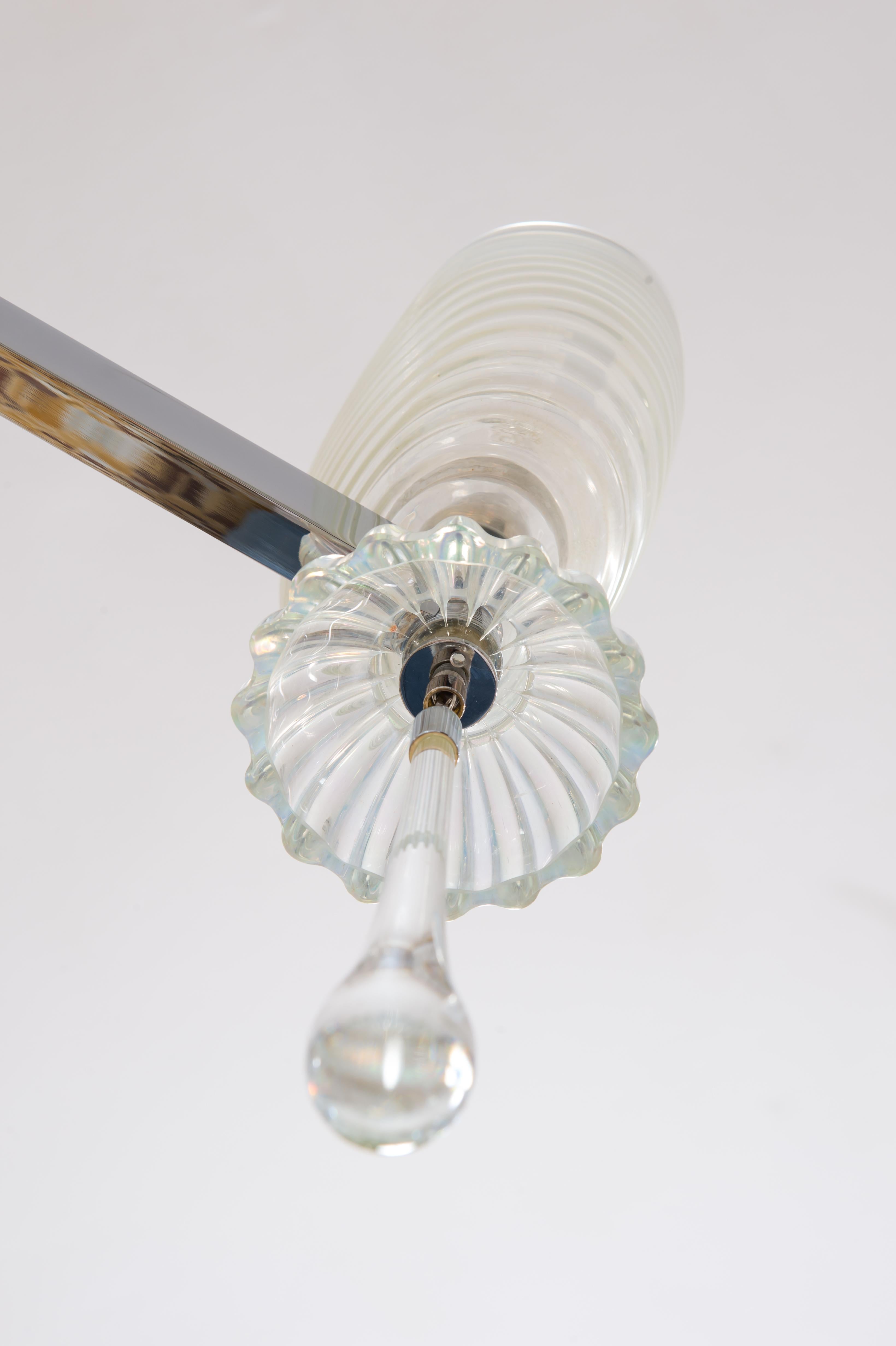 Schillernder Kronleuchter aus geblasenem Muranoglas und verchromtem Contemporary Italy (21. Jahrhundert und zeitgenössisch) im Angebot