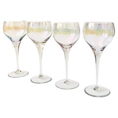 Vintage Iridescent Coupe Glasses - Set of 4
