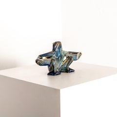 Iridescent enameled frog porcelain by Alphonse Cytère 1930s